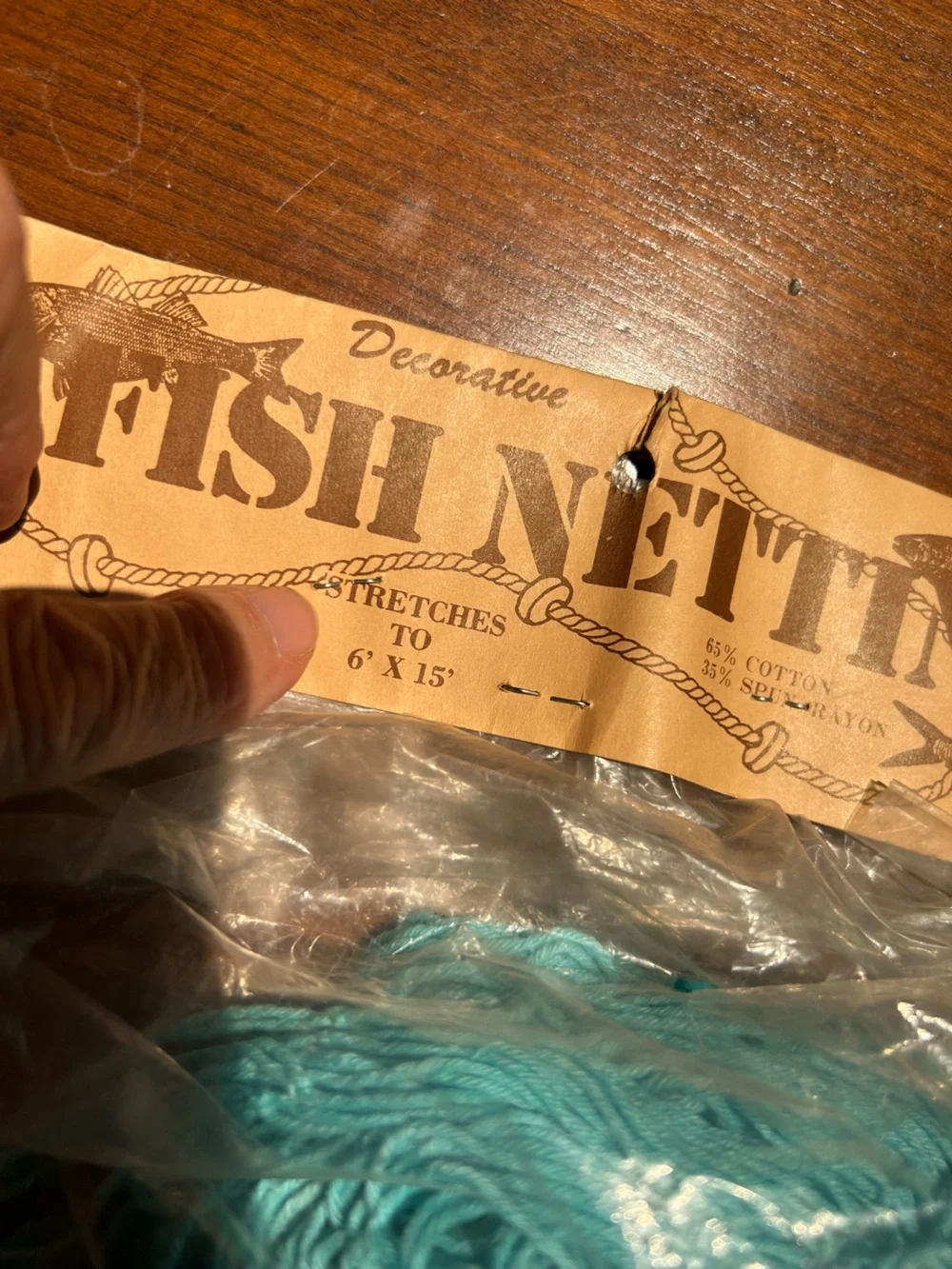 15 FEET!! Fish netting-Teal Blue, 6 ft wide. Think of the decorating you’ve got!